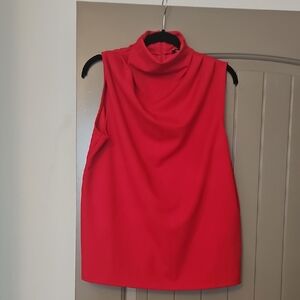 Express Bold Red Cowl Neck Top